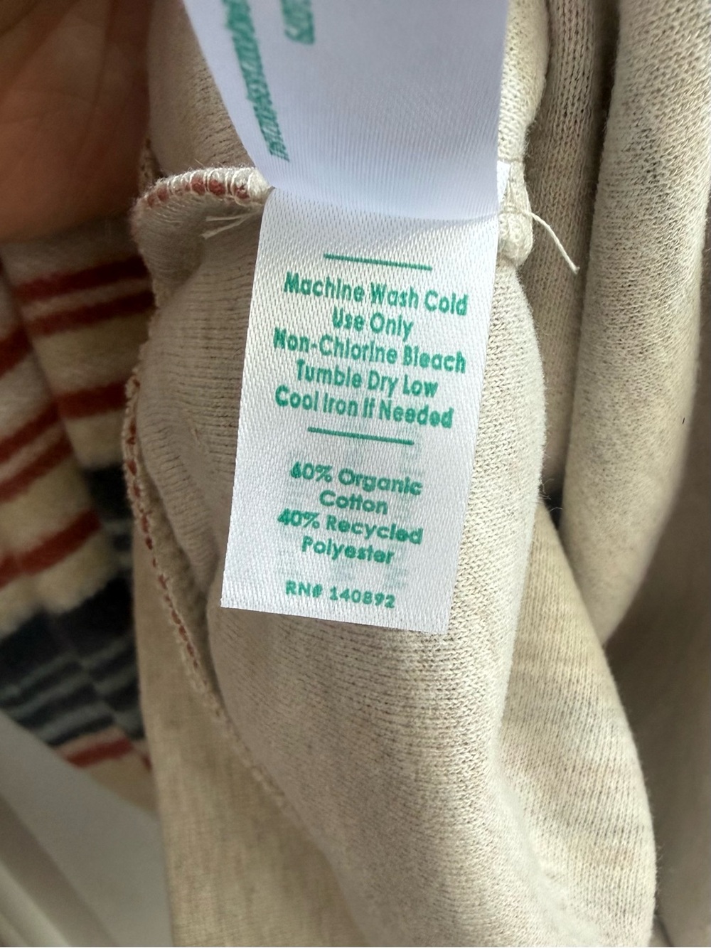 NWT Marine Layer Fleece Out Crewneck Sweatshirt in Oatmeal Multi-Stripe - Picture 7 of 11